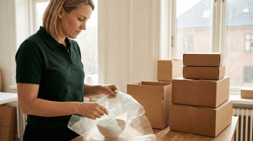 nedpakking av eiendeler.