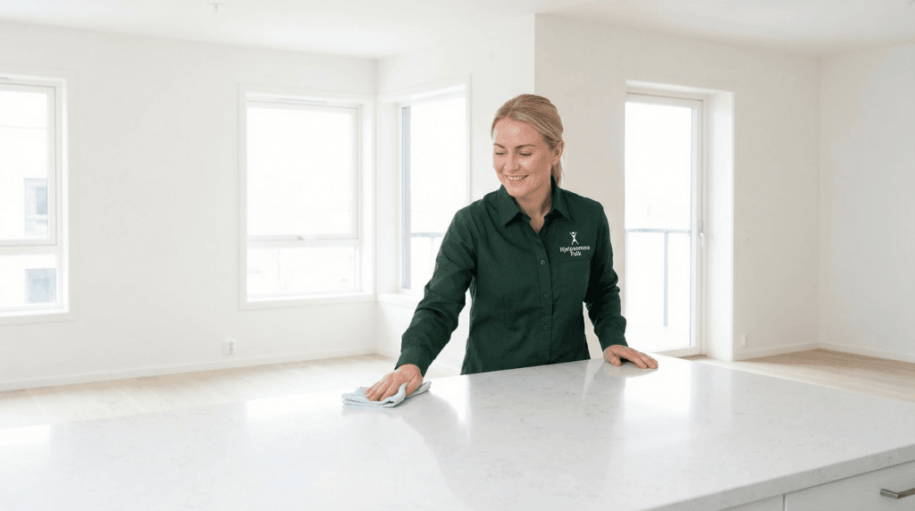 Vasketjenester blir utført.